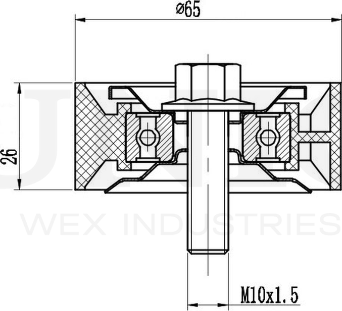 Ролик поликлинового ремня направляющий (Unio). Артикул TNS-10234