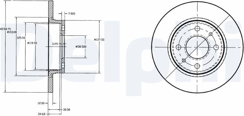 Тормозной диск Delphi. Артикул BG2466