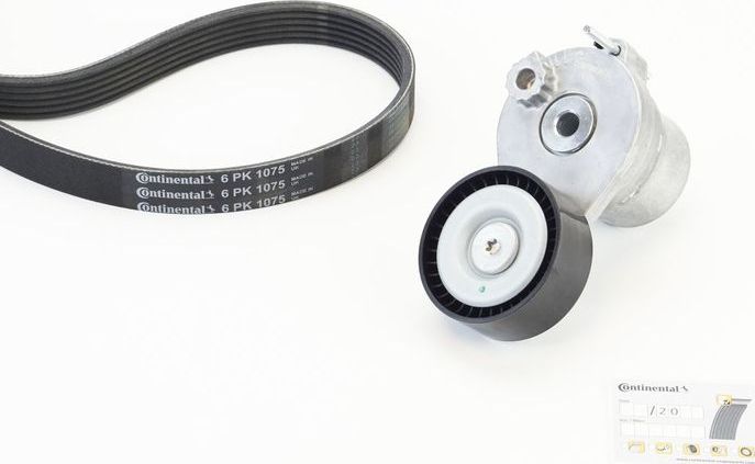 Приводной ремень поликлиновой с роликами (комплект) ContiTech. Артикул 6PK1075K1