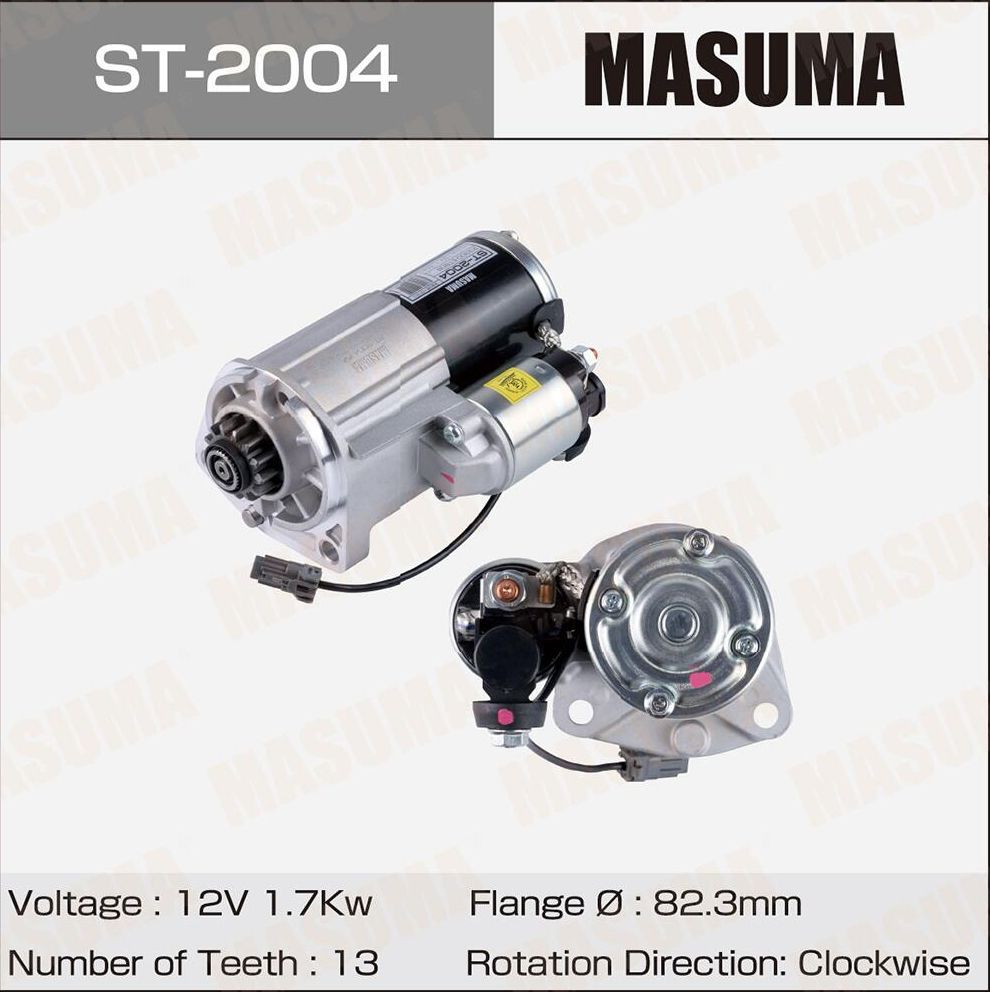 Стартер MASUMA, NISSAN / QR25DE (12V/1.7KW) Masuma. Артикул ST2004