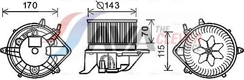 Вентилятор, мотор печки (отопителя) салона AVA (полимерный материал) для MINI Clubman I (R55) 2007-2014. Артикул BW8458