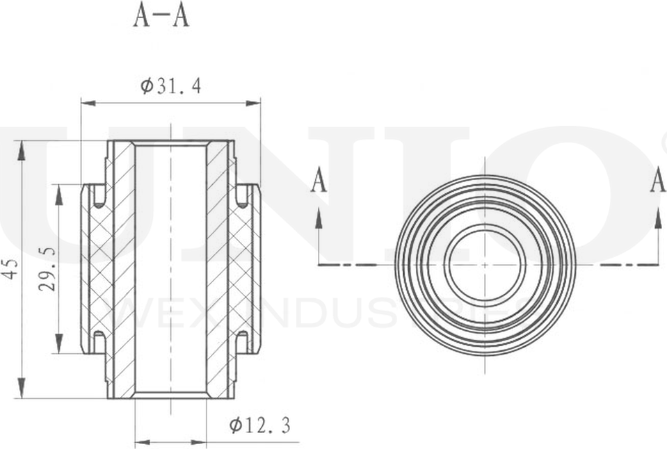 Сайлентблок поворотного кулака (Unio). Артикул RMP-20620