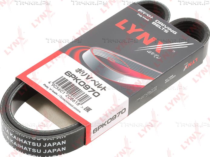 Приводной ремень поликлиновой LYNXauto для Toyota Auris I 2007-2008. Артикул 6PK0970