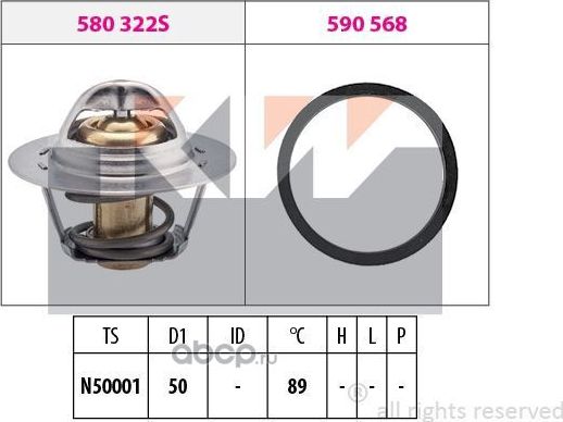 термостат Renault Clio/Espace/Kangoo/Laguna/Megane/Scenic/Vel Satis / Nissan Pri (Facet). Артикул 580322