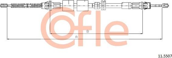 Трос ручника (тросик ручного тормоза) Cofle. Артикул 92.11.5507