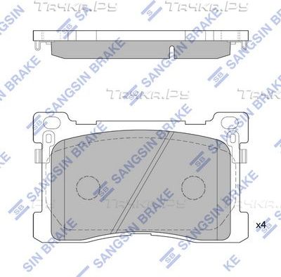Тормозные колодки Sangsin Hi-Q. Артикул SP1756
