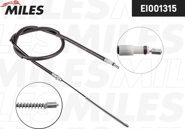 Трос ручника (тросик ручного тормоза) Miles задний левый для Peugeot 205 1983-1998. Артикул EI001315