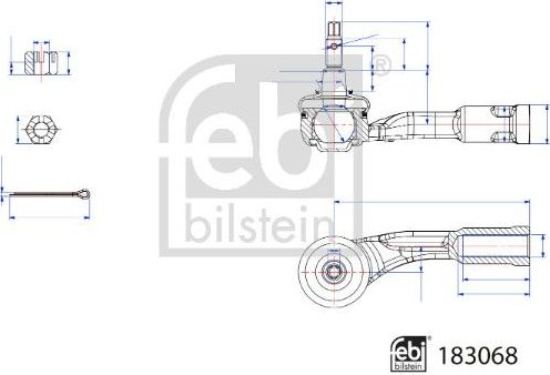 Наконечник рулевой тяги Febi Bilstein левый для Kia Stonic 2018-2026. Артикул 183068