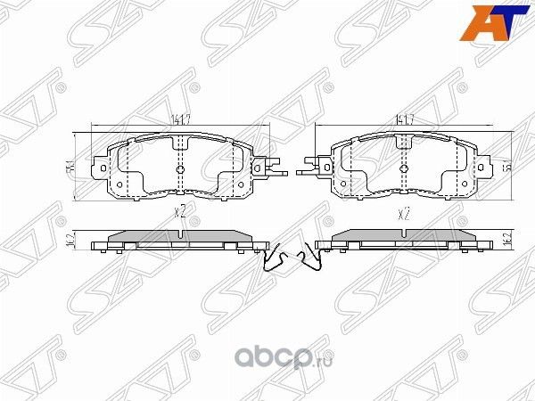 Колодки тормозные перед NISSAN TEANA J33 RUS 14- (SAT). Артикул STD10603TA0B