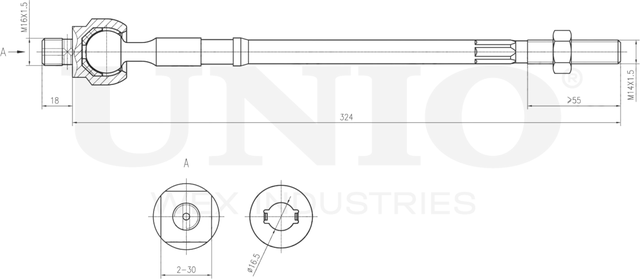 Тяга рулевая (Unio). Артикул SSP-30013