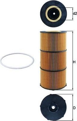 Масляный фильтр Mahle для Mercedes-Benz Arocs 2013-2026. Артикул OX 832D