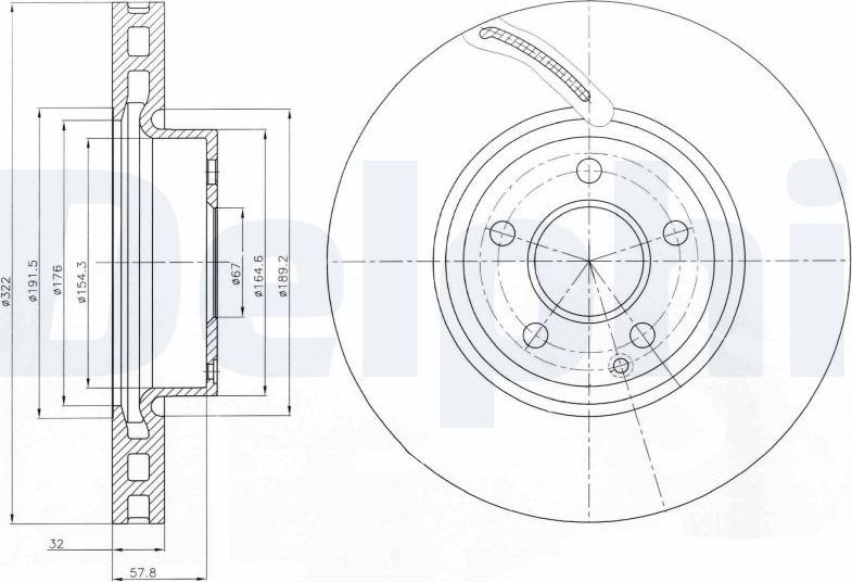 Тормозной диск Delphi. Артикул BG9075C