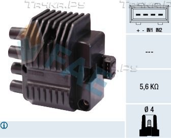 Катушка зажигания FAE для Opel Astra F 1991-2005. Артикул 80210
