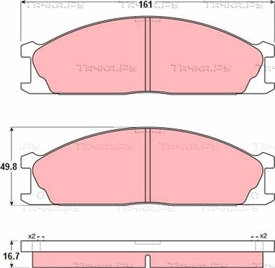 Тормозные колодки TRW передние для Nissan Terrano I 1986-1995. Артикул GDB1017