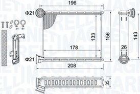 Радиатор отопителя (печки) Magneti Marelli. Артикул 350218459000