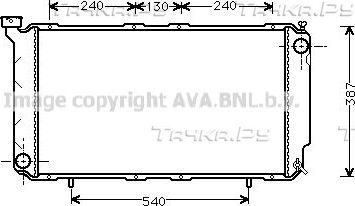 Радиатор охлаждения двигателя AVA для Subaru Legacy I 1989-1994. Артикул SU2010