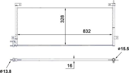 Радиатор кондиционера (конденсатор) Mahle Behr. Артикул AC 884 000S