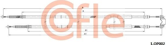 Трос ручника (тросик ручного тормоза) Cofle. Артикул 92.1.OP002