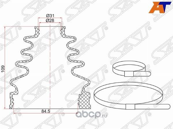 Пыльник шруса внутренний TOYOTA LAND CRUISER PRADO (SAT). Артикул C1536T