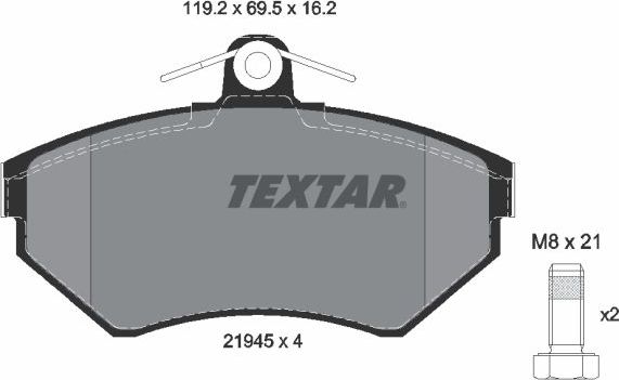 Тормозные колодки Textar Q+. Артикул 2194502