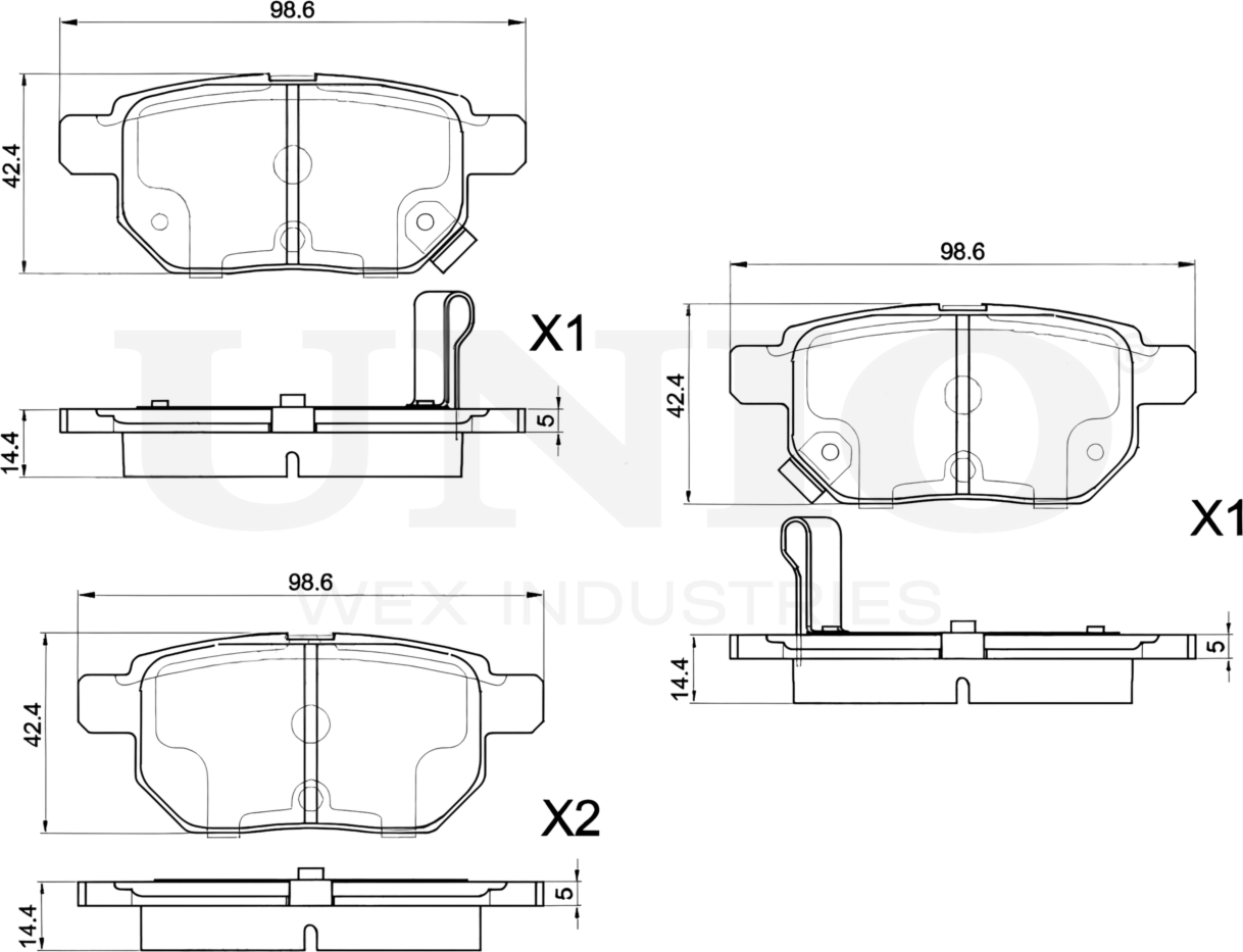 Колодки тормозные дисковые, комплект (Unio). Артикул BRP-20300