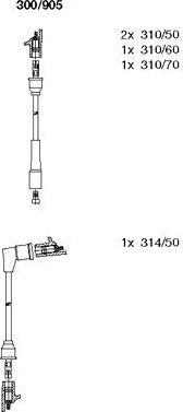 Высоковольтные провода (провода зажигания) (комплект) Bremi для Fiat Tipo 160 1990-1995. Артикул 300/905