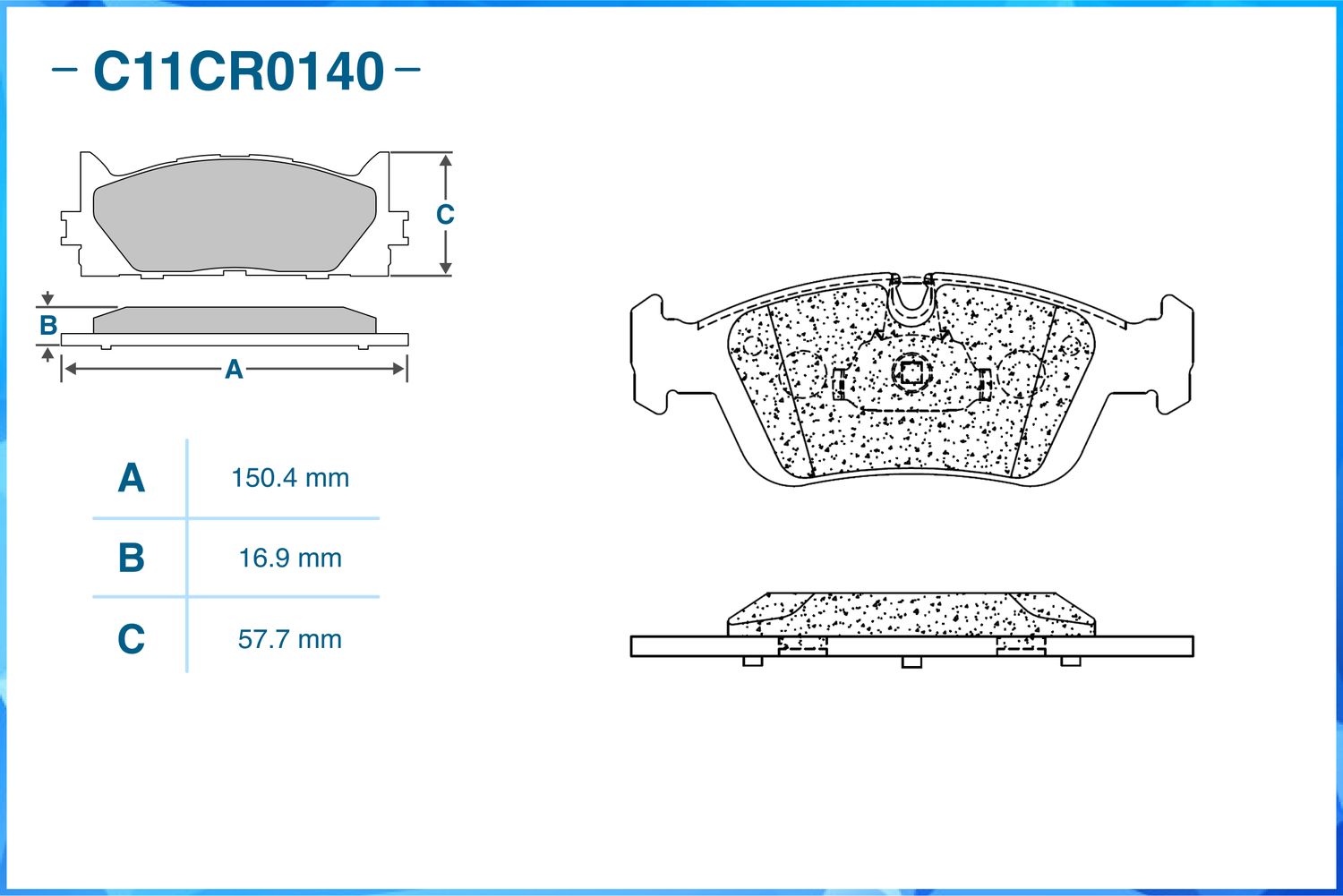 Колодки тормозные передние (Low Metallic) (Cworks). Артикул C11CR0140