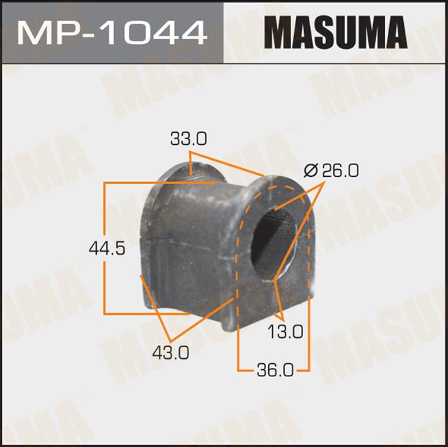 Втулки стабилизатора Masuma передние для Suzuki Grand Vitara III 2005-2015. Артикул MP-1044