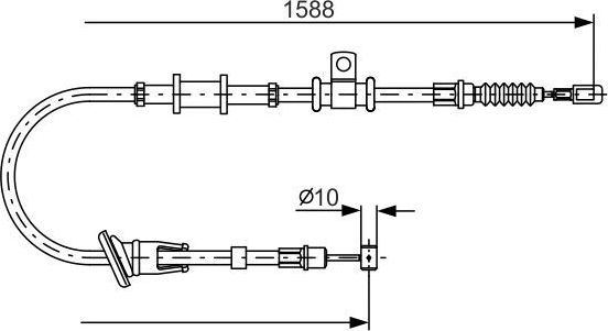 Трос ручника (тросик ручного тормоза) Bosch. Артикул 1 987 482 246