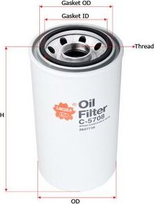 Масляный фильтр Sakura. Артикул C-5708