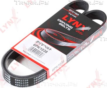 Приводной ремень поликлиновой LYNXauto для Lancia Kappa 1994-2001. Артикул 6PK1038