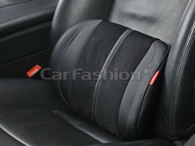 Подушки под поясницу CarFashion Flex M ортопедическая экокожа/замша, цвет Черный/Черный/Темно-серый. Артикул 41568