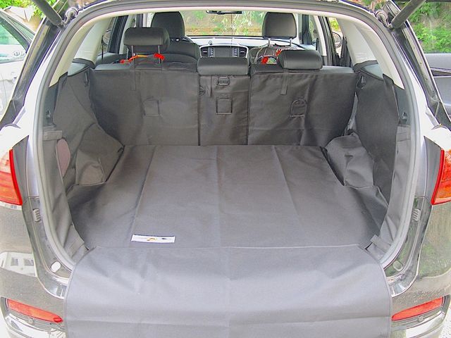 Защитный чехол AUTOSMSTUDIO "Maxi" в багажник автомобиля для Kia Sorento Prime III (5 мест) 2014-2020, черный. Артикул TP-K7SOR-PR-MAXI-BL