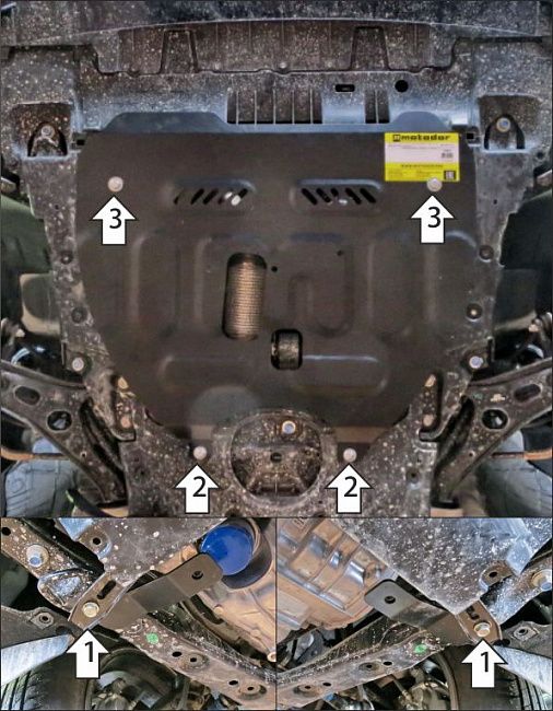 Защита Мотодор для картера и КПП Honda CR-V VI 4WD 2022-2026. Артикул 70805