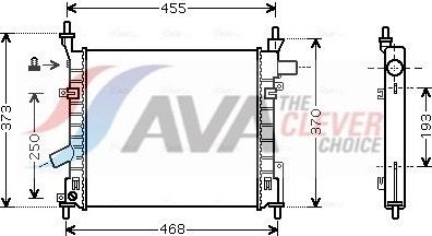 Радиатор охлаждения двигателя AVA ** CLEVER FIT ** для Ford KA I 1996-2008. Артикул FD2372