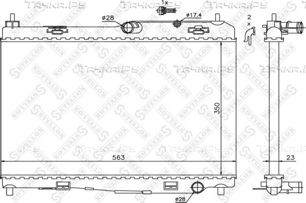 Радиатор охлаждения двигателя Stellox. Артикул 10-26754-SX