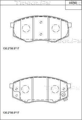 Тормозные колодки Asimco. Артикул KD9780