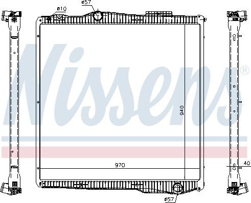 Радиатор охлаждения двигателя Nissens для Scania P 2004-2015. Артикул 67291