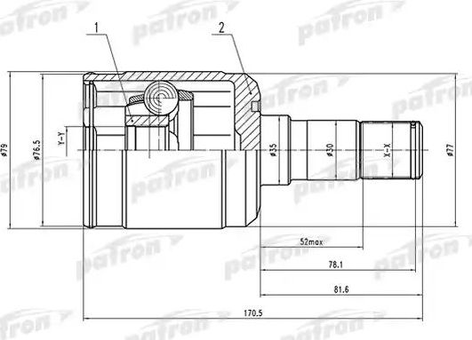 Шрус внутренний (граната) Patron. Артикул PCV1531