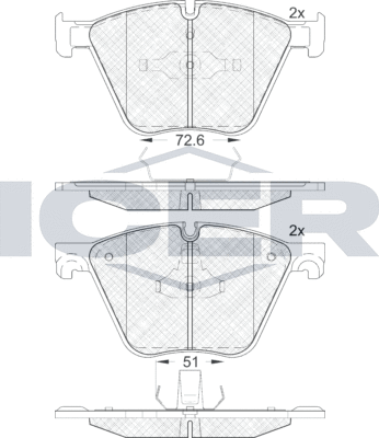 Тормозные колодки Icer. Артикул 181992