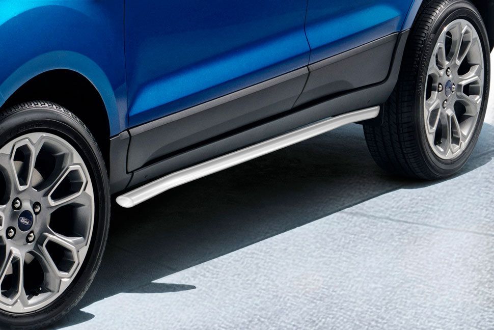 Пороги Slitkoff труба d57 для Ford EcoSport I рестайлинг 2017-2026 Серебристые. Артикул FES003S