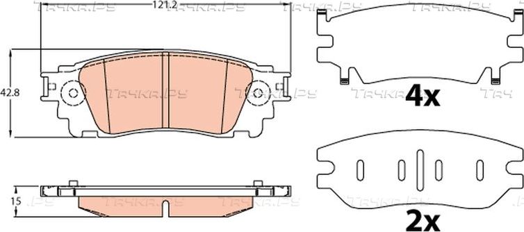 Тормозные колодки TRW задние для Toyota Alphard III 2015-2026. Артикул GDB4459