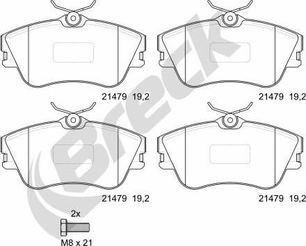 Тормозные колодки Breck. Артикул 21479 00 703 00