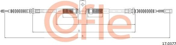 Трос ручника (тросик ручного тормоза) Cofle. Артикул 92.17.0377