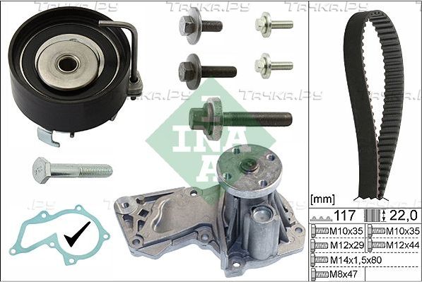 Помпа (водяной насос) с комплектом ремня ГРМ Ina для Ford Fusion I 2005-2012. Артикул 530 0495 30