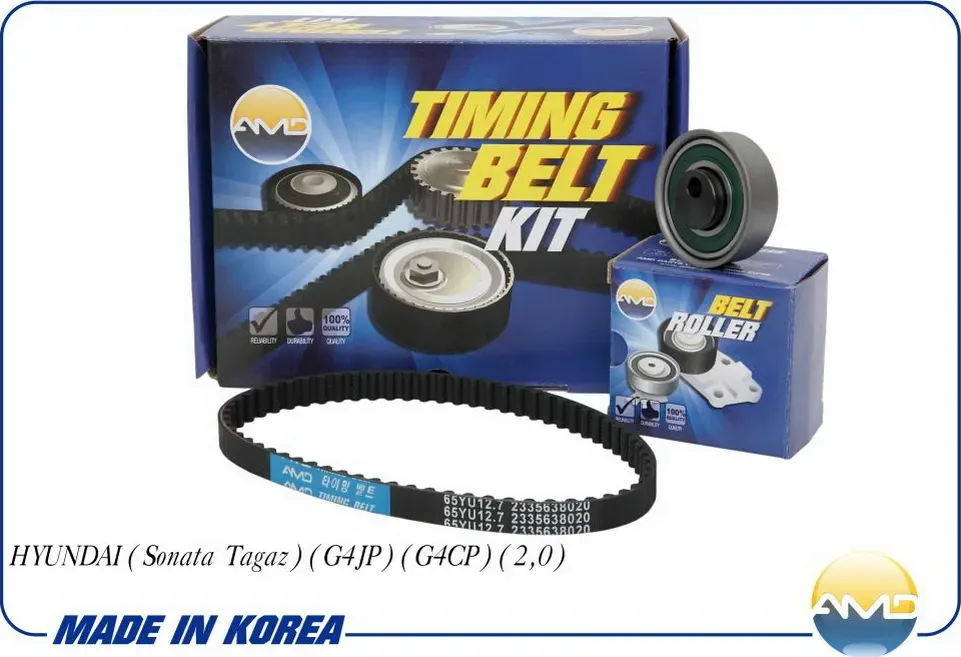 Комплект ГРМ (Sonata Tagaz 2,0) (ремень баланс.+ролик) (AMD). Артикул AMDKITBR16