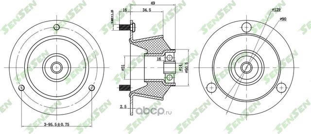 M61158 Опора амортизатора переднего верхняя bmw 3 (e36) 90 (Sensen). Артикул M61158