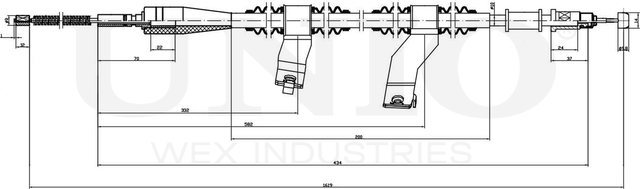 Трос ручного тормоза (Unio). Артикул CAB-60003