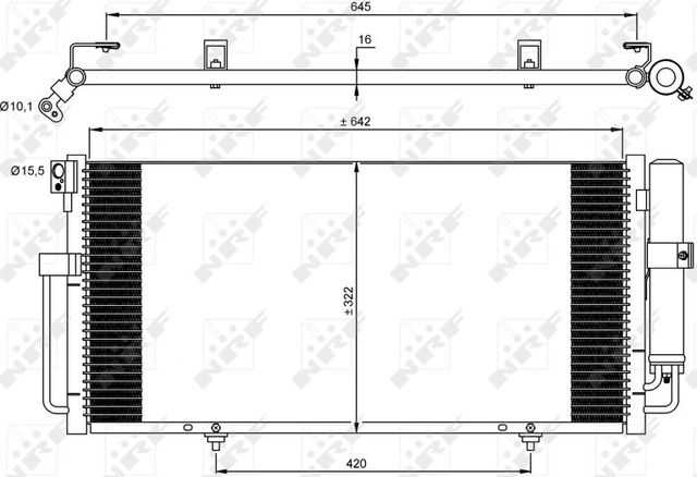 Радиатор кондиционера (конденсатор) NRF EASY FIT для Subaru Impreza II 2000-2009. Артикул 35875