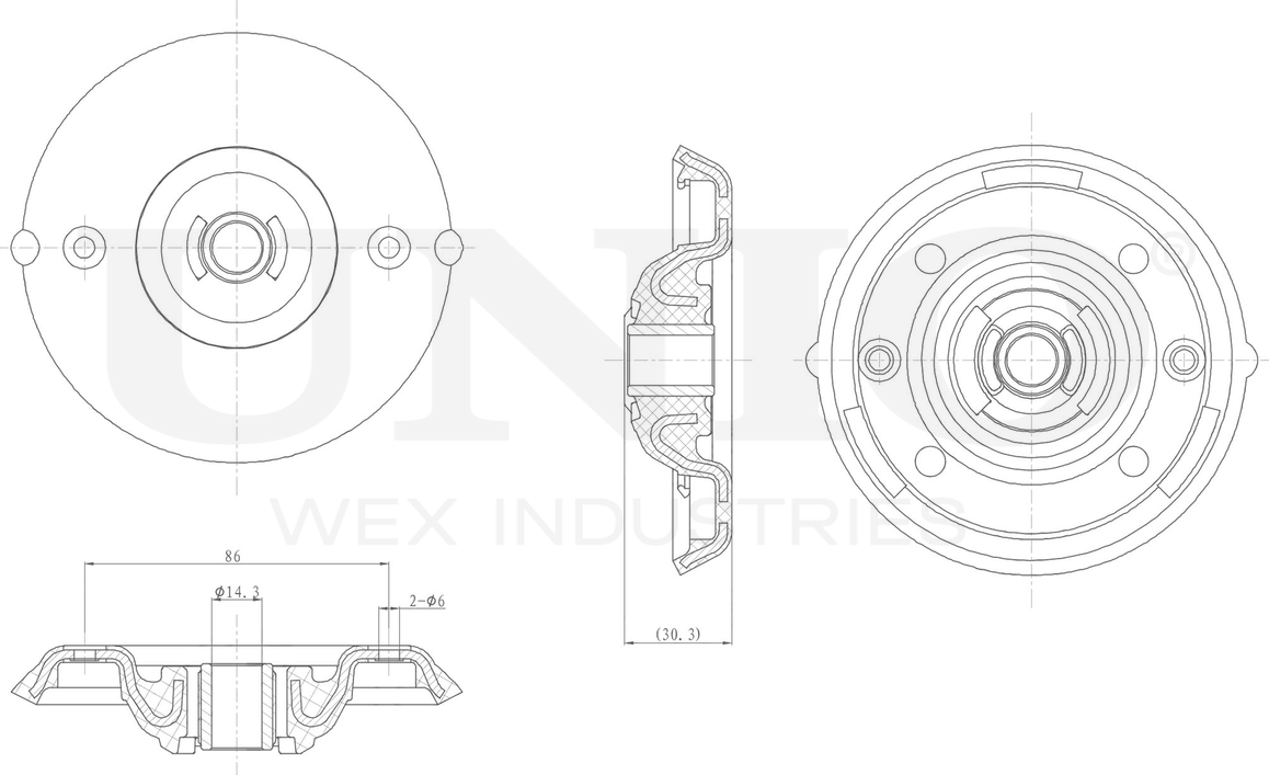 Опора амортизационной стойки (Unio). Артикул RMP-13029